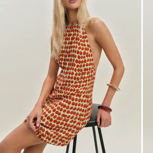 Reformation Avielle Dress in Fresh Tomatoes - Picture 1 of 6